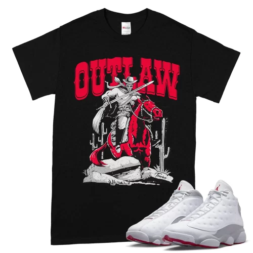 TeeVivo T-Shirt Match Air Jordan 13 Retro Wolf Grey Outlaw – Air Jordan 13 Shirt, AJ13 Shirt