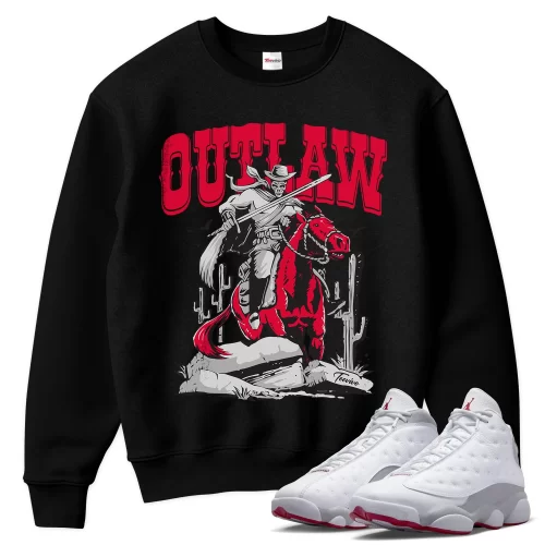 TeeVivo Sweatshirt Match Air Jordan 13 Retro Wolf Grey Outlaw – Air Jordan 13 Sweatshirt, AJ13 Sweatshirt