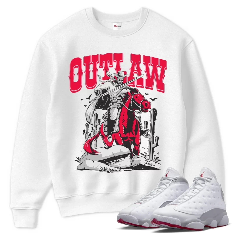 TeeVivo Sweatshirt Match Air Jordan 13 Retro Wolf Grey Outlaw – Air Jordan 13 Sweatshirt, AJ13 Sweatshirt