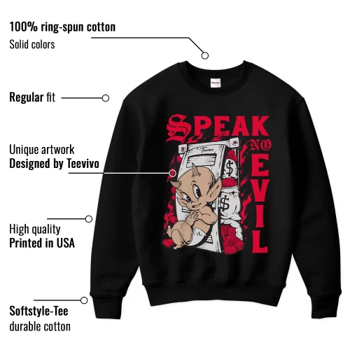 TeeVivo Sweatshirt Match Air Jordan 13 Retro Wolf Grey Speak no evil – Air Jordan 13 Sweatshirt, AJ13 Sweatshirt