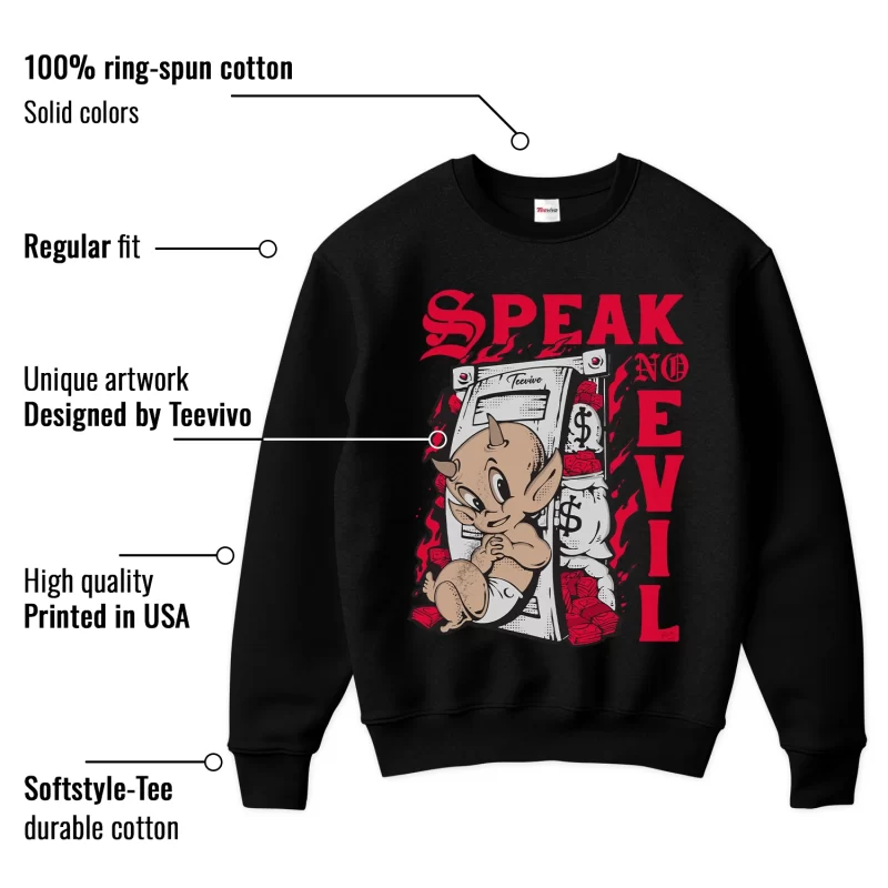 TeeVivo Sweatshirt Match Air Jordan 13 Retro Wolf Grey Speak no evil – Air Jordan 13 Sweatshirt, AJ13 Sweatshirt