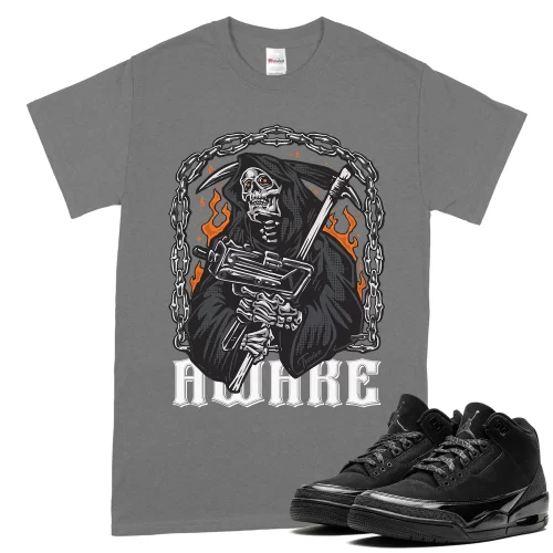 TeeVivo T-Shirt Match Air Jordan 3 Retro Black Cat Awake – Air Jordan 3 Shirt, AJ3 Shirt