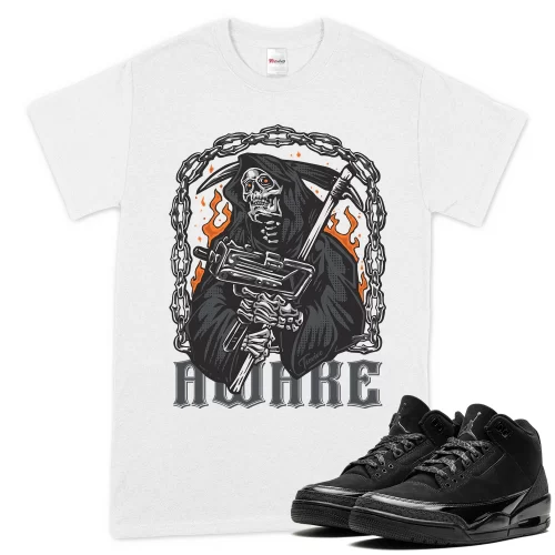 TeeVivo T-Shirt Match Air Jordan 3 Retro Black Cat Awake – Air Jordan 3 Shirt, AJ3 Shirt