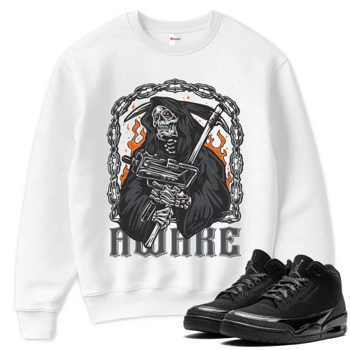 TeeVivo Sweatshirt Match Air Jordan 3 Retro Black Cat Awake – Air Jordan 3 Sweatshirt, AJ3 Sweatshirt