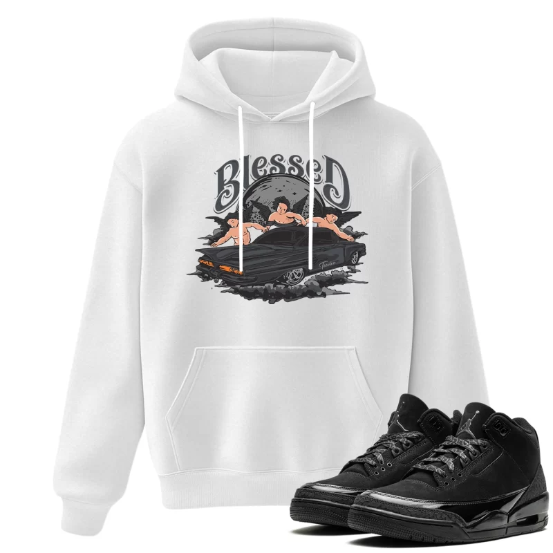 TeeVivo Hoodie Match Air Jordan 3 Retro Black Cat Blessed – Air Jordan 3 Hoodie, AJ3 Hoodie