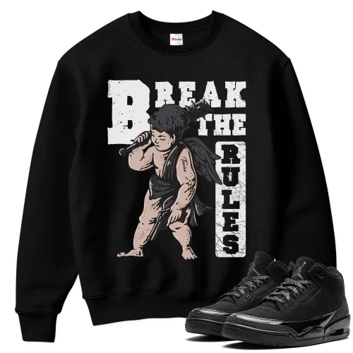 TeeVivo Sweatshirt Match Air Jordan 3 Retro Black Cat Break the rules – Air Jordan 3 Sweatshirt, AJ3 Sweatshirt