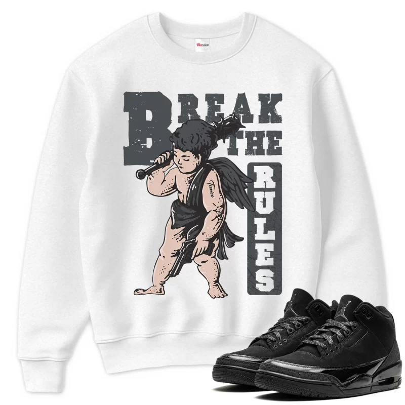 TeeVivo Sweatshirt Match Air Jordan 3 Retro Black Cat Break the rules – Air Jordan 3 Sweatshirt, AJ3 Sweatshirt