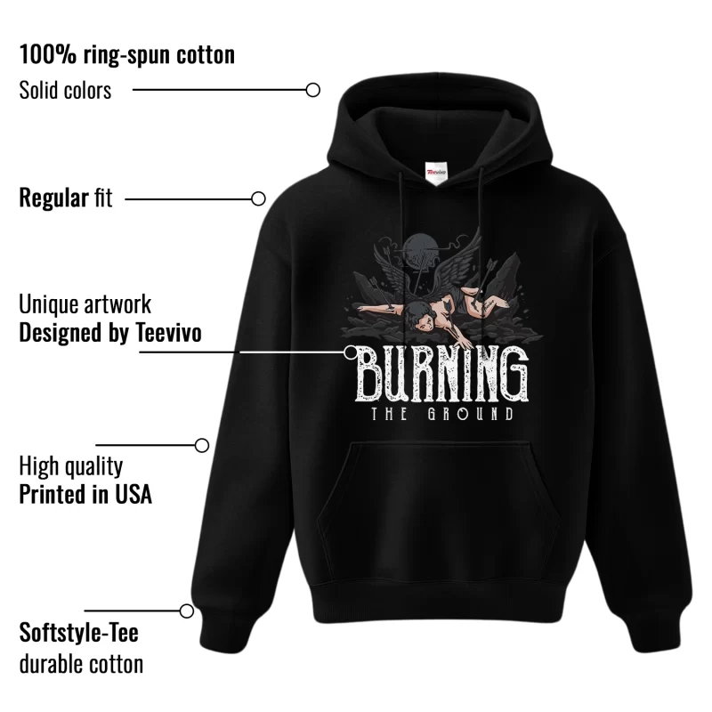 TeeVivo Hoodie Match Air Jordan 3 Retro Black Cat Burning the ground – Air Jordan 3 Hoodie, AJ3 Hoodie