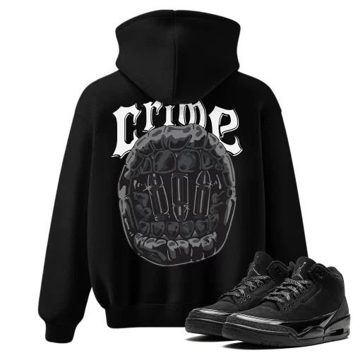 TeeVivo Hoodie Match Air Jordan 3 Retro Black Cat Crime – Air Jordan 3 Hoodie, AJ3 Hoodie