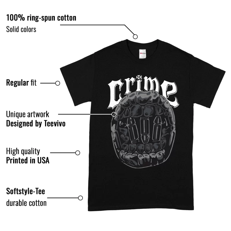 TeeVivo T-Shirt Match Air Jordan 3 Retro Black Cat Crime – Air Jordan 3 Shirt, AJ3 Shirt