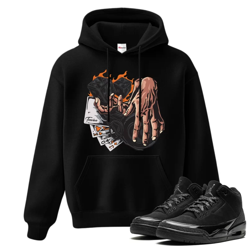 TeeVivo Hoodie Match Air Jordan 3 Retro Black Cat Gambling – Air Jordan 3 Hoodie, AJ3 Hoodie