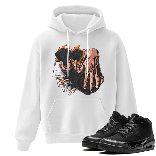 TeeVivo Hoodie Match Air Jordan 3 Retro Black Cat Gambling – Air Jordan 3 Hoodie, AJ3 Hoodie