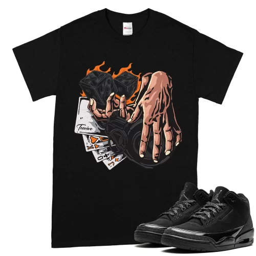 TeeVivo T-Shirt Match Air Jordan 3 Retro Black Cat Gambling – Air Jordan 3 Shirt, AJ3 Shirt