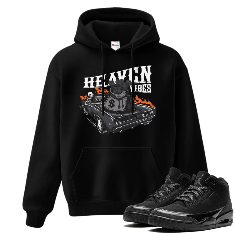 TeeVivo Hoodie Match Air Jordan 3 Retro Black Cat Heaven vibes – Air Jordan 3 Hoodie, AJ3 Hoodie