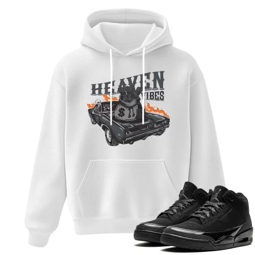 TeeVivo Hoodie Match Air Jordan 3 Retro Black Cat Heaven vibes – Air Jordan 3 Hoodie, AJ3 Hoodie