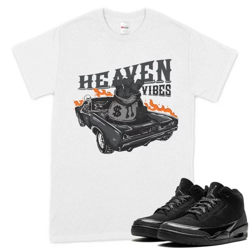 TeeVivo T-Shirt Match Air Jordan 3 Retro Black Cat Heaven vibes – Air Jordan 3 Shirt, AJ3 Shirt