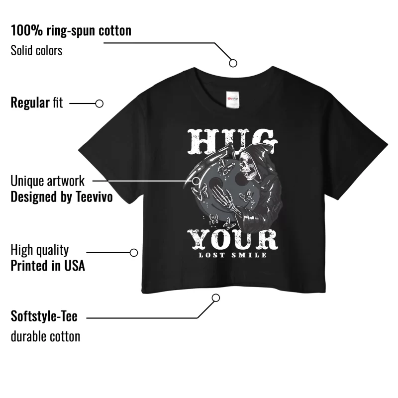 TeeVivo Crop Top Match Air Jordan 3 Retro Black Cat Hug your lost smile – Air Jordan 3 Crop Top, AJ3 Crop Top
