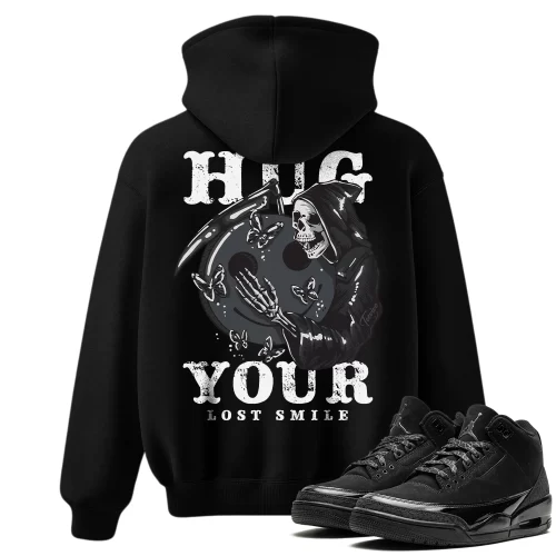TeeVivo Hoodie Match Air Jordan 3 Retro Black Cat Hug your lost smile – Air Jordan 3 Hoodie, AJ3 Hoodie