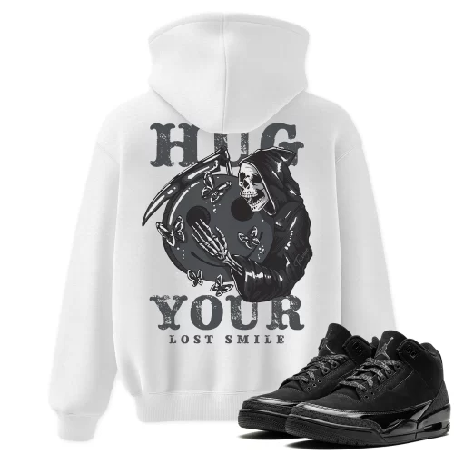 TeeVivo Hoodie Match Air Jordan 3 Retro Black Cat Hug your lost smile – Air Jordan 3 Hoodie, AJ3 Hoodie
