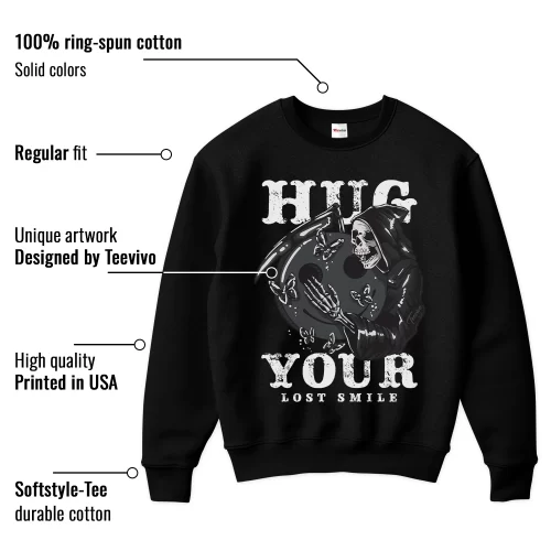 TeeVivo Sweatshirt Match Air Jordan 3 Retro Black Cat Hug your lost smile – Air Jordan 3 Sweatshirt, AJ3 Sweatshirt