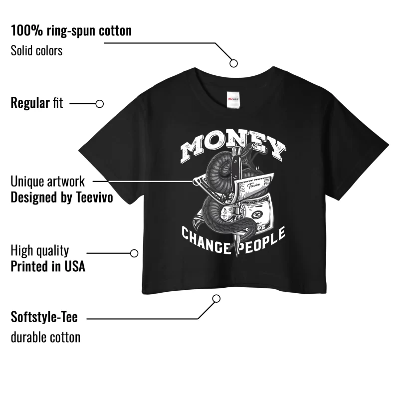 TeeVivo Crop Top Match Air Jordan 3 Retro Black Cat Money change people – Air Jordan 3 Crop Top, AJ3 Crop Top