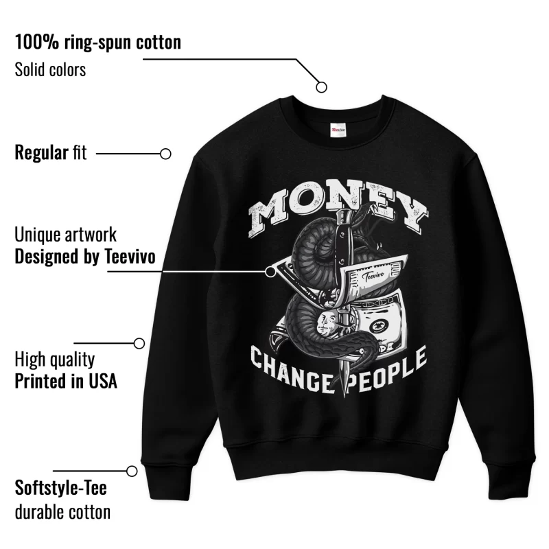 TeeVivo Sweatshirt Match Air Jordan 3 Retro Black Cat Money change people – Air Jordan 3 Sweatshirt, AJ3 Sweatshirt