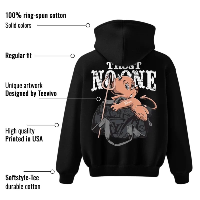 TeeVivo Hoodie Match Air Jordan 3 Retro Black Cat Trust no one – Air Jordan 3 Hoodie, AJ3 Hoodie