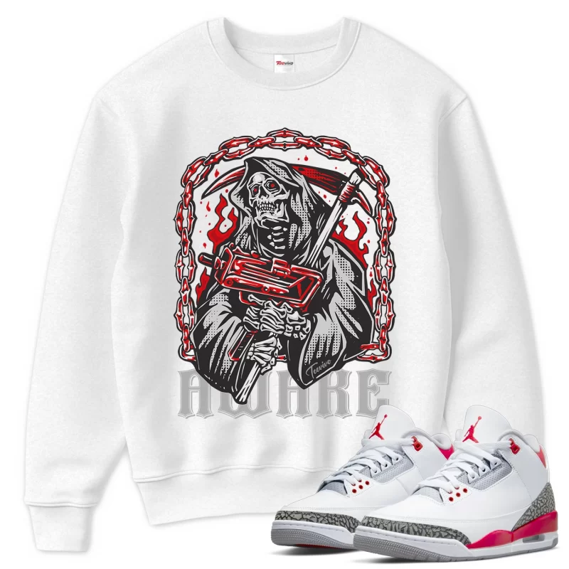 TeeVivo Sweatshirt Match Air Jordan 3 Retro Fire Red Awake – Air Jordan 3 Sweatshirt, AJ3 Sweatshirt