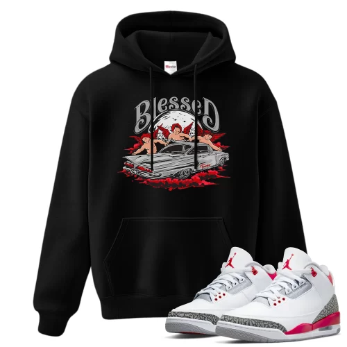 TeeVivo Hoodie Match Air Jordan 3 Retro Fire Red Blessed – Air Jordan 3 Hoodie, AJ3 Hoodie