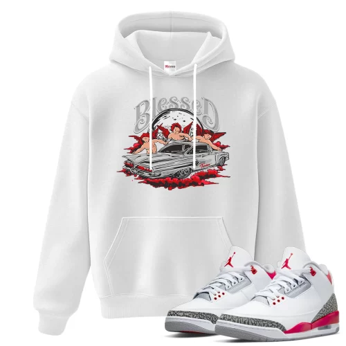 TeeVivo Hoodie Match Air Jordan 3 Retro Fire Red Blessed – Air Jordan 3 Hoodie, AJ3 Hoodie