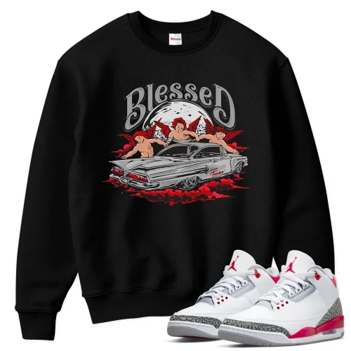 TeeVivo Sweatshirt Match Air Jordan 3 Retro Fire Red Blessed – Air Jordan 3 Sweatshirt, AJ3 Sweatshirt