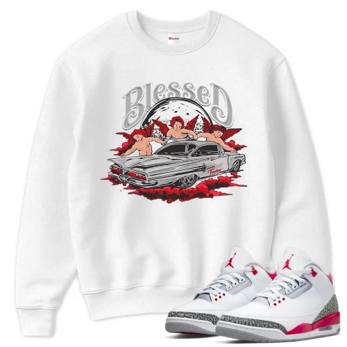 TeeVivo Sweatshirt Match Air Jordan 3 Retro Fire Red Blessed – Air Jordan 3 Sweatshirt, AJ3 Sweatshirt