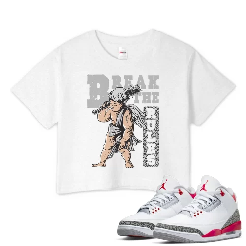 TeeVivo Crop Top Match Air Jordan 3 Retro Fire Red Break the rules – Air Jordan 3 Crop Top, AJ3 Crop Top