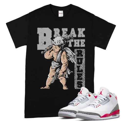 TeeVivo T-Shirt Match Air Jordan 3 Retro Fire Red Break the rules – Air Jordan 3 Shirt, AJ3 Shirt