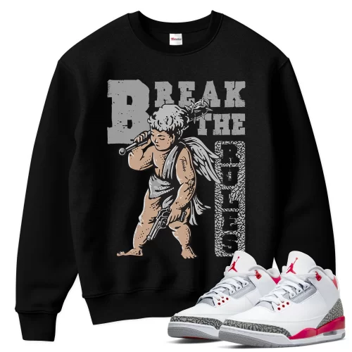 TeeVivo Sweatshirt Match Air Jordan 3 Retro Fire Red Break the rules – Air Jordan 3 Sweatshirt, AJ3 Sweatshirt