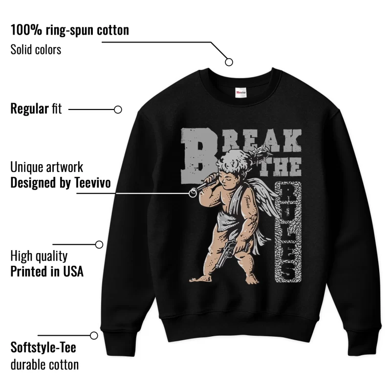 TeeVivo Sweatshirt Match Air Jordan 3 Retro Fire Red Break the rules – Air Jordan 3 Sweatshirt, AJ3 Sweatshirt