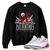 TeeVivo Sweatshirt Match Air Jordan 3 Retro Fire Red Burning the ground – Air Jordan 3 Sweatshirt, AJ3 Sweatshirt