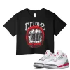 TeeVivo Crop Top Match Air Jordan 3 Retro Fire Red Crime – Air Jordan 3 Crop Top, AJ3 Crop Top