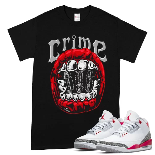 TeeVivo T-Shirt Match Air Jordan 3 Retro Fire Red Crime – Air Jordan 3 Shirt, AJ3 Shirt