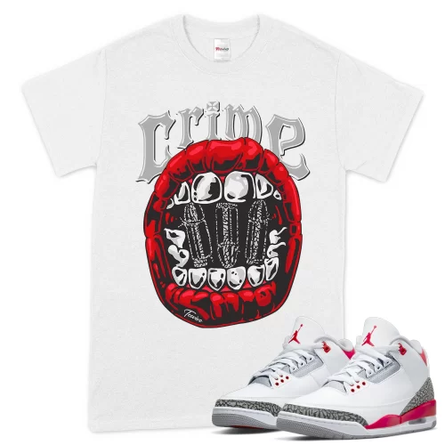 TeeVivo T-Shirt Match Air Jordan 3 Retro Fire Red Crime – Air Jordan 3 Shirt, AJ3 Shirt
