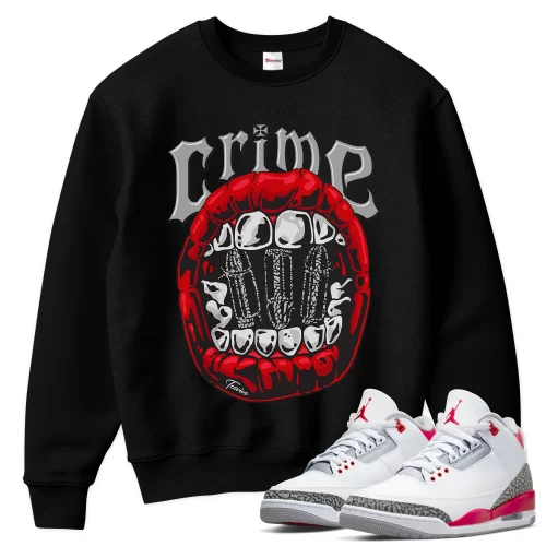 TeeVivo Sweatshirt Match Air Jordan 3 Retro Fire Red Crime – Air Jordan 3 Sweatshirt, AJ3 Sweatshirt