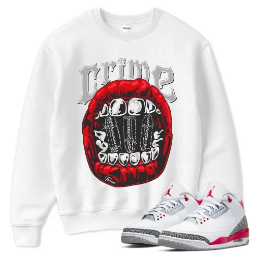 TeeVivo Sweatshirt Match Air Jordan 3 Retro Fire Red Crime – Air Jordan 3 Sweatshirt, AJ3 Sweatshirt