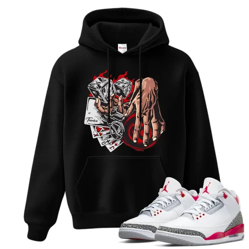 TeeVivo Hoodie Match Air Jordan 3 Retro Fire Red Gambling – Air Jordan 3 Hoodie, AJ3 Hoodie