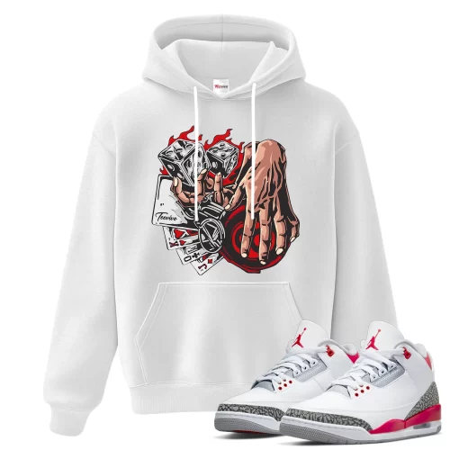 TeeVivo Hoodie Match Air Jordan 3 Retro Fire Red Gambling – Air Jordan 3 Hoodie, AJ3 Hoodie