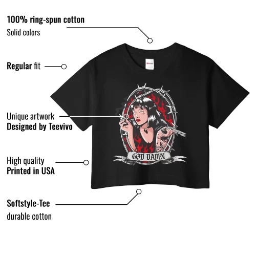 TeeVivo Crop Top Match Air Jordan 3 Retro Fire Red God Daaamn – Air Jordan 3 Crop Top, AJ3 Crop Top