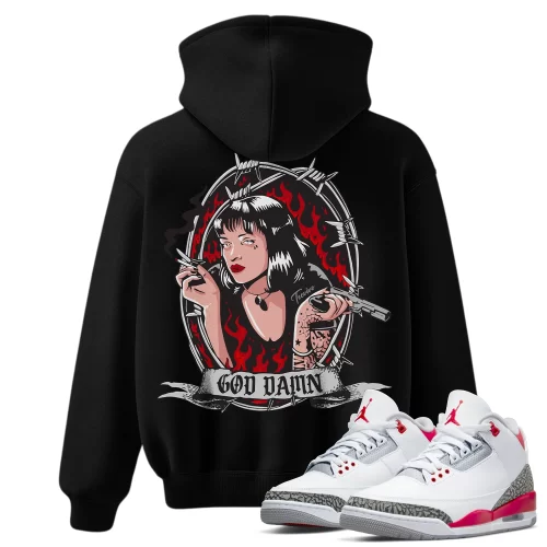 TeeVivo Hoodie Match Air Jordan 3 Retro Fire Red God Daaamn – Air Jordan 3 Hoodie, AJ3 Hoodie