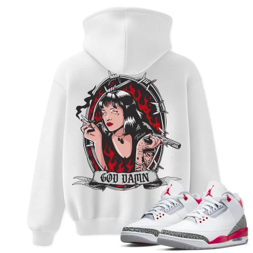 TeeVivo Hoodie Match Air Jordan 3 Retro Fire Red God Daaamn – Air Jordan 3 Hoodie, AJ3 Hoodie