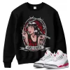 TeeVivo Sweatshirt Match Air Jordan 3 Retro Fire Red God Daaamn – Air Jordan 3 Sweatshirt, AJ3 Sweatshirt