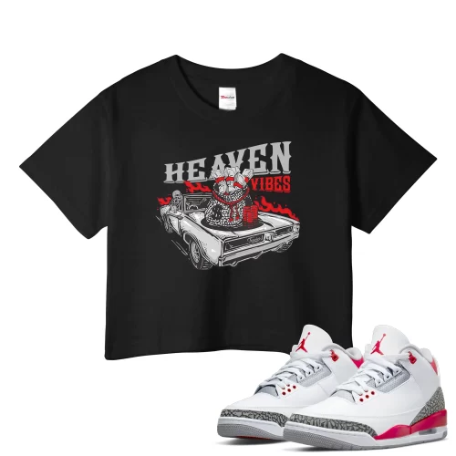 TeeVivo Crop Top Match Air Jordan 3 Retro Fire Red Heaven vibes – Air Jordan 3 Crop Top, AJ3 Crop Top