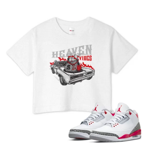 TeeVivo Crop Top Match Air Jordan 3 Retro Fire Red Heaven vibes – Air Jordan 3 Crop Top, AJ3 Crop Top